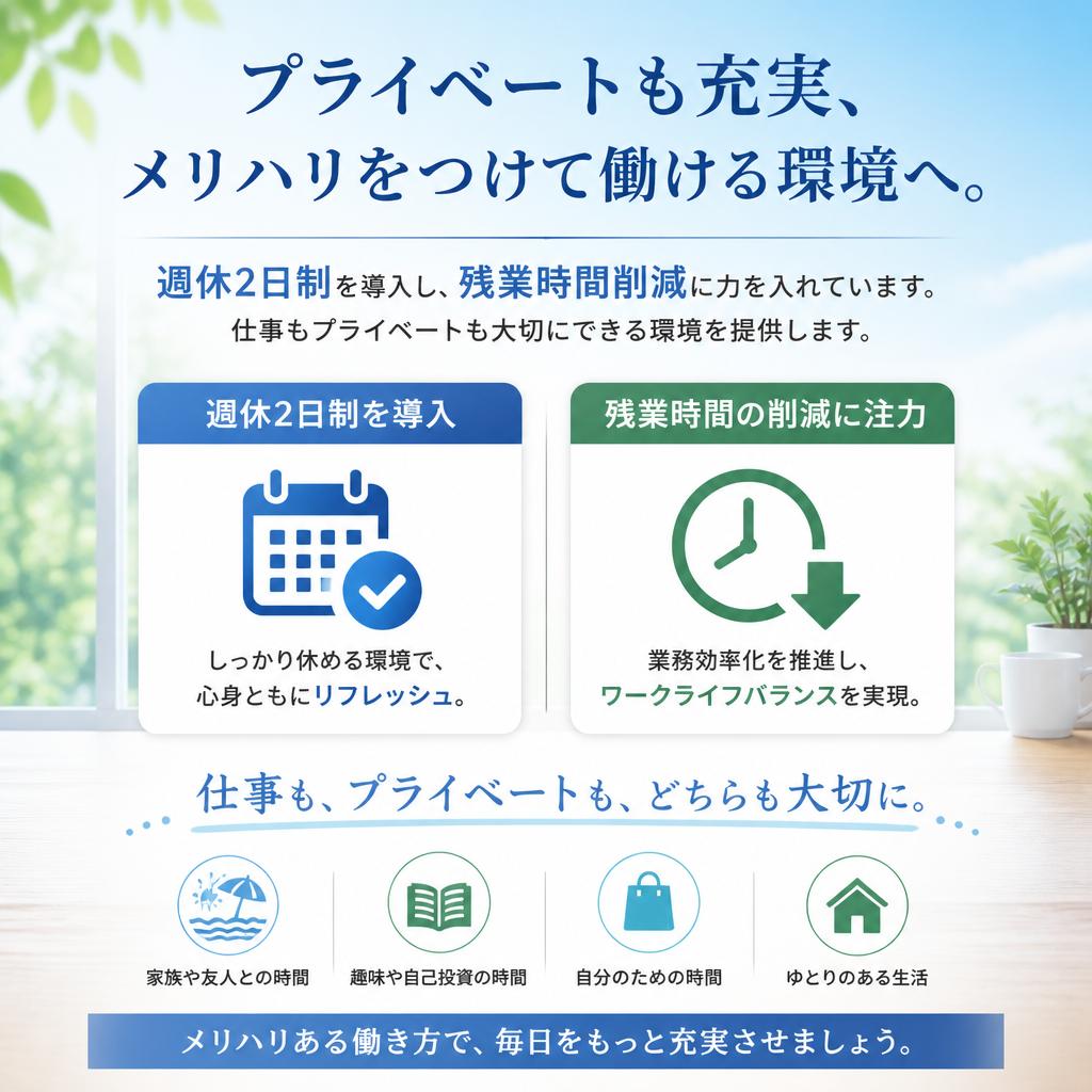 プライベートを大切にしながら働ける環境
